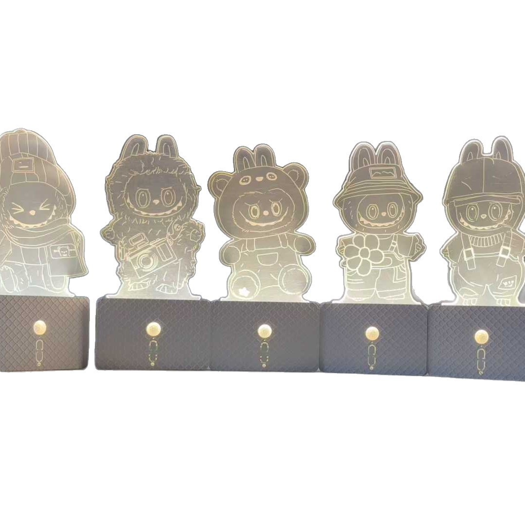 Cartoon doll sensor light charging model, sensor night light cross-border model, seven-color night light ambient light, acrylic glass Item Picture