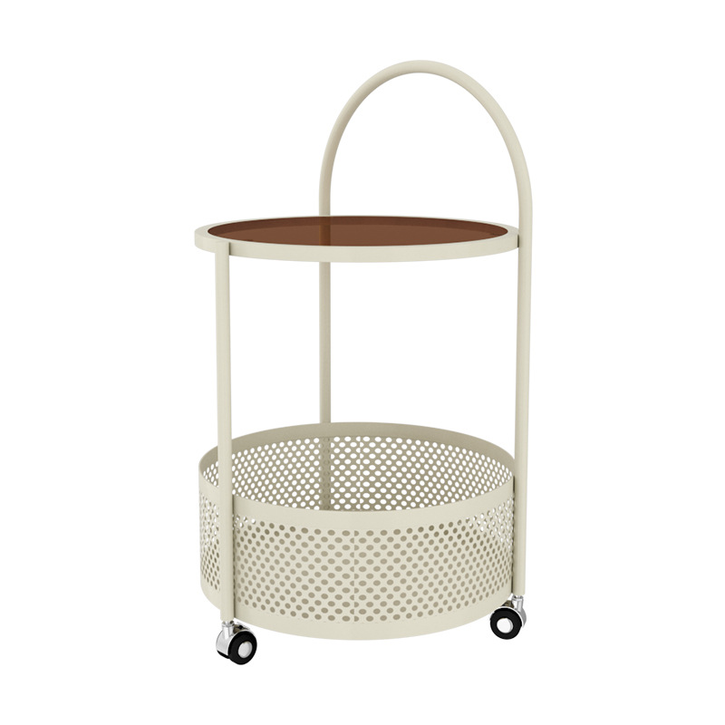 沙发边几简约网红奶油风创意小户型茶几移动带轮小推车零食收纳架