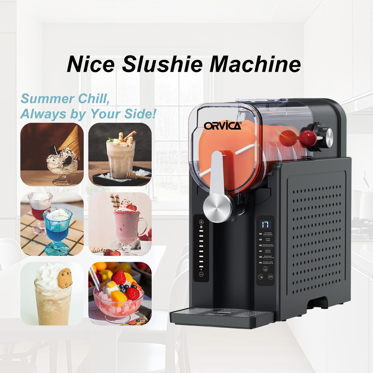 ORVICA ice maker, household ice cream Machine, fully automatic beverage smoothie machine, snow melting machine, Slushy Machine details Picture