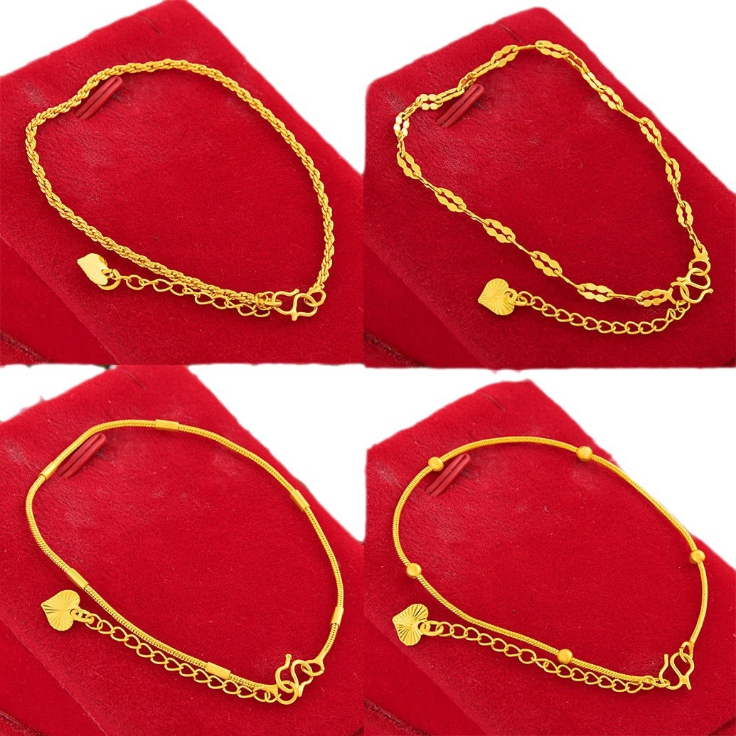 A variety of gold-plated high-thin bracelets with sections, simple and fresh, popular women's snake chain bracelets, and brass gold-plated jewelry Item Picture