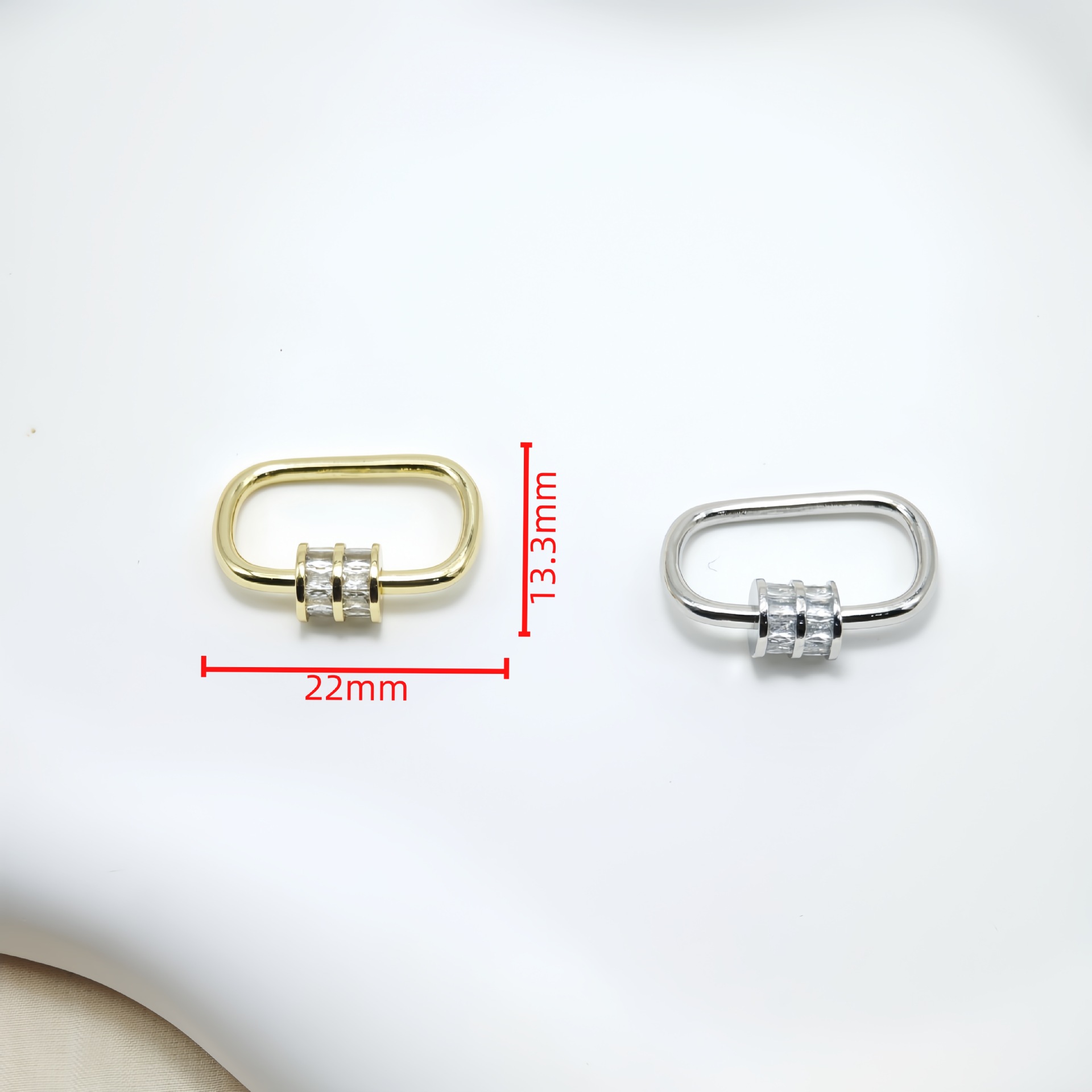 High-end zircon heart-shaped threaded pendant with micro-inlaid copper and gold plating for cross-border trade, multiple single pendant accessory clasp