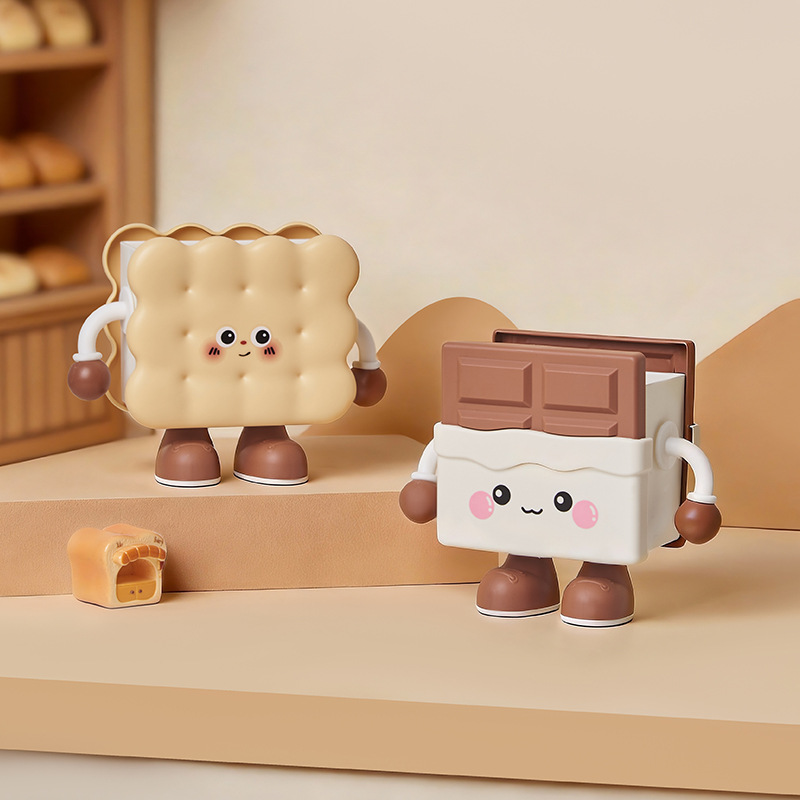 Cute cartoon cookie and toast storage bucket, desktop snack and sundries storage basket, student dormitory dust-proof pen holder details Picture