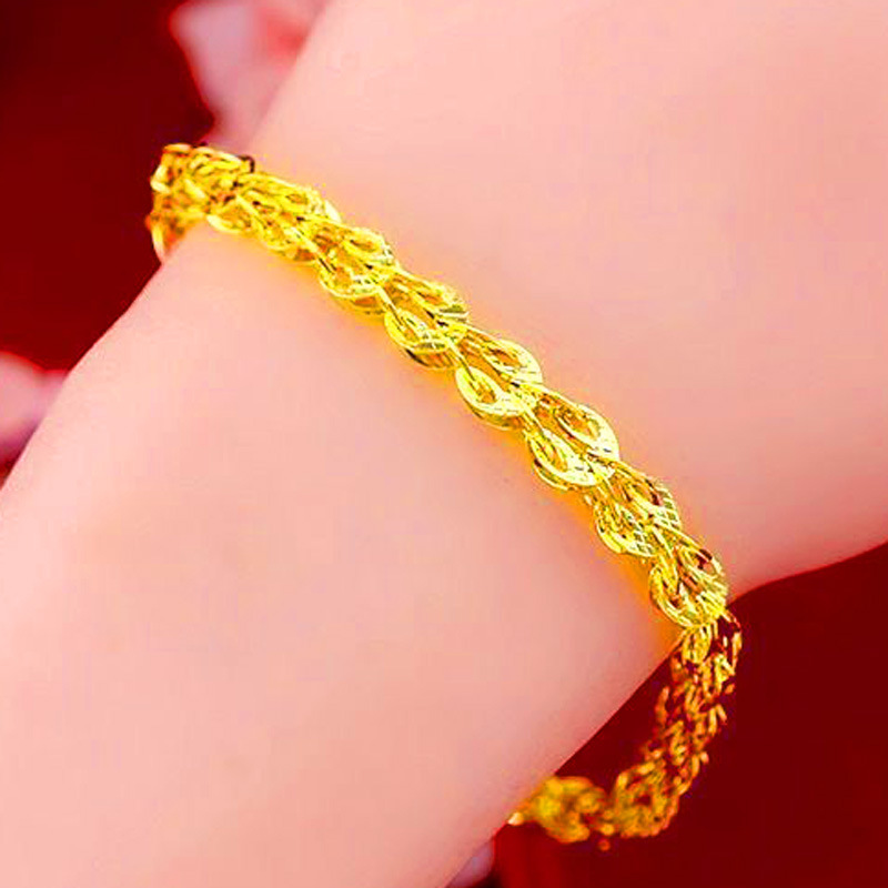 Live-streaming sales: Fashionable, simple and elegant. 24K copper gold-plated pearl flower phoenix tail PI xiu bracelet for women Application Scenario