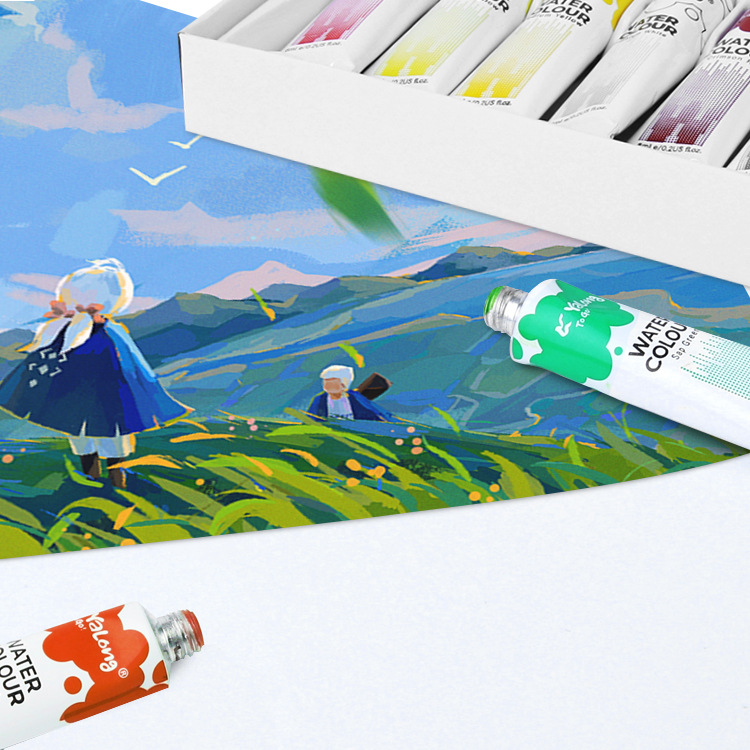 Yalong Cross-border 2025 Student Watercolor Wholesale, student art supplies, non-toxic aluminum tube children's watercolor paint Application Scenario