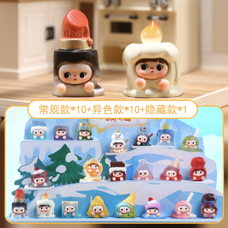 The cute and colorful girl home desktop decoration items, figurines, trendy resin handicrafts, etc. have been transformed into cute blind boxes