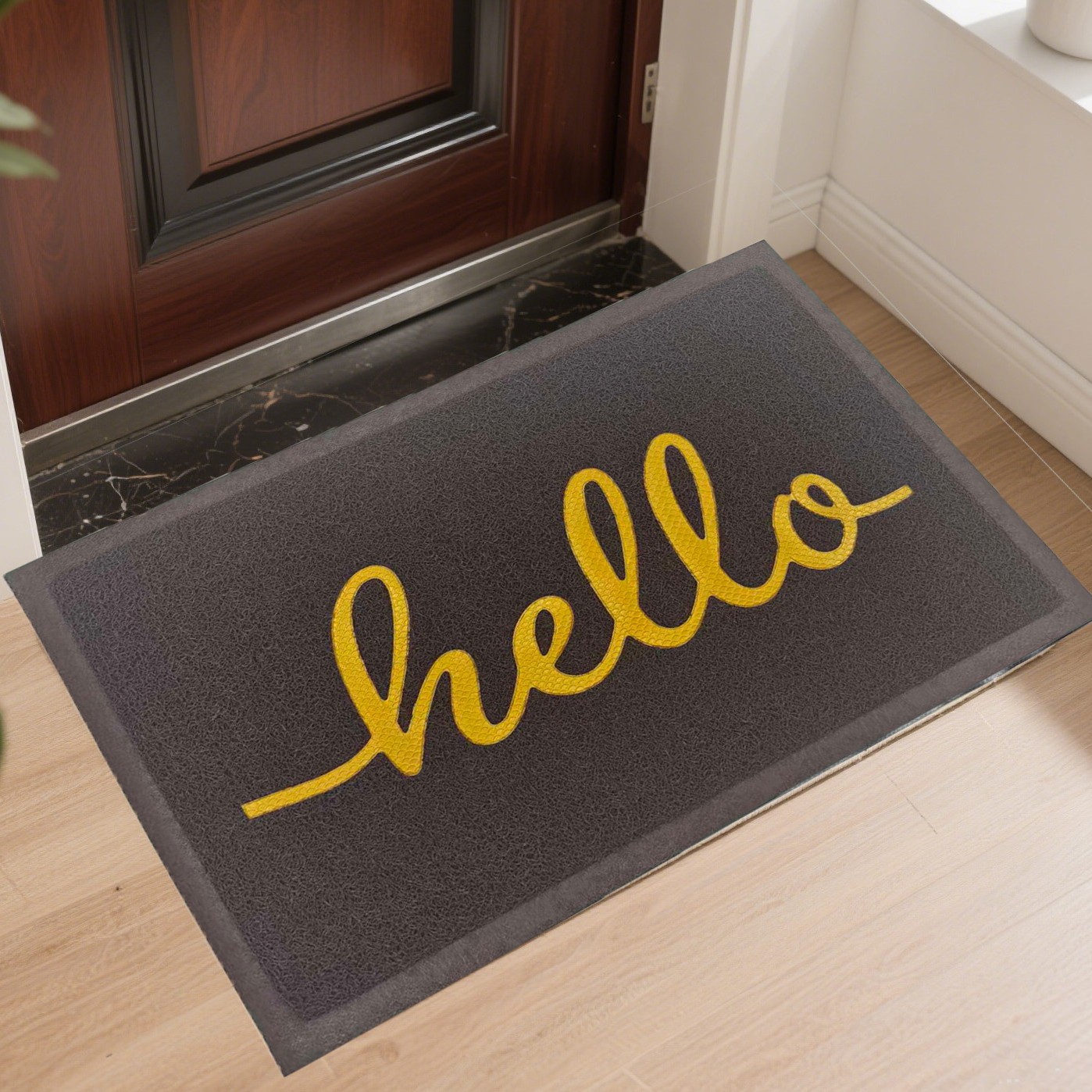 Factory direct sales of silk ring floor MATS: Waterproof, anti-slip, wear-resistant, dirt-resistant and easy to maintain. hello entrance door foyer floor mat Specification image