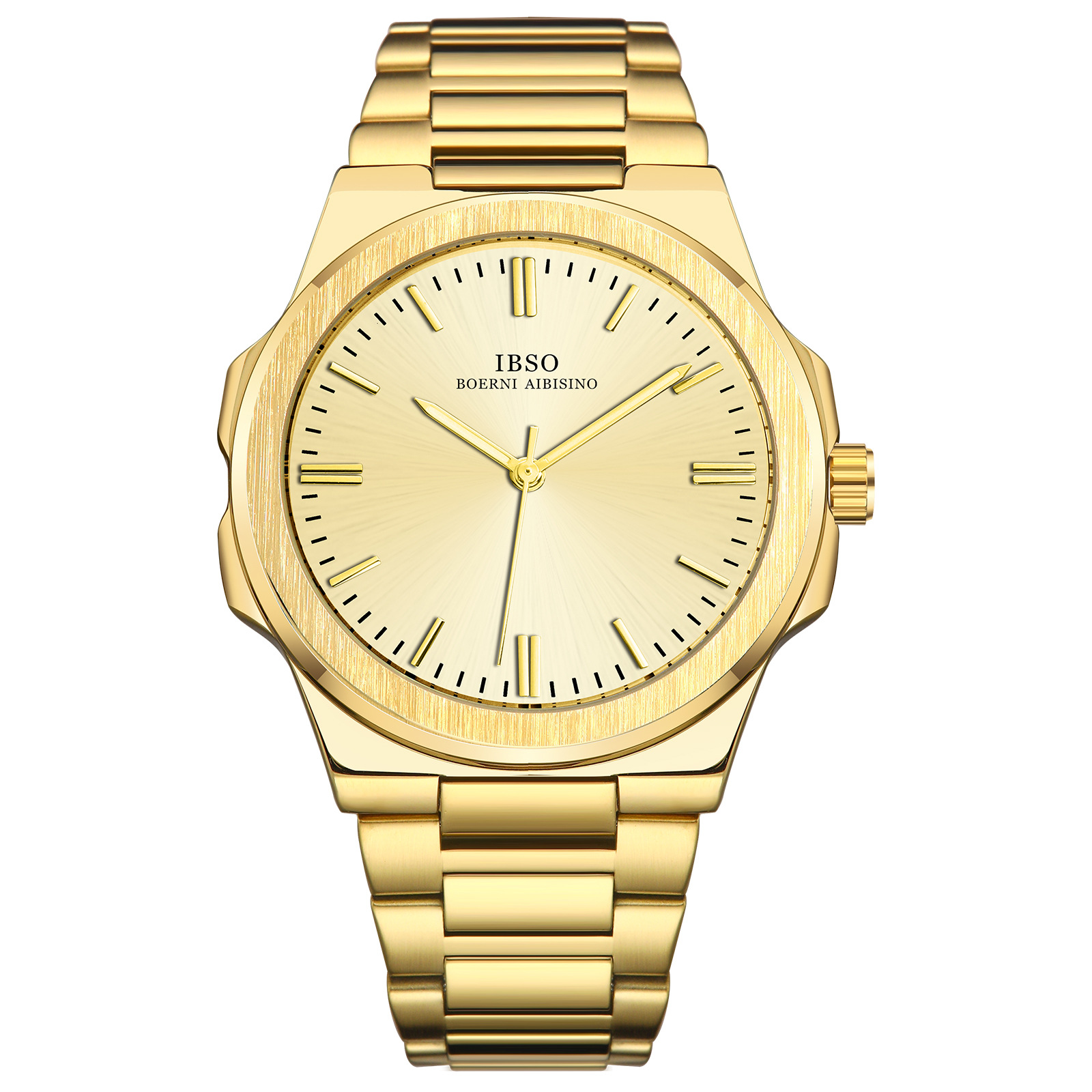 IBSO男士石英表時(shí)尚金屬表帶簡(jiǎn)約商務(wù)男表跨境爆款腕表產(chǎn)品圖