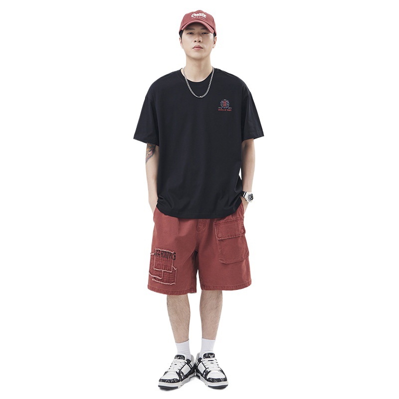 短袖/T恤/短袖T恤/体恤男士短袖潮流/尾货T恤白底实物图
