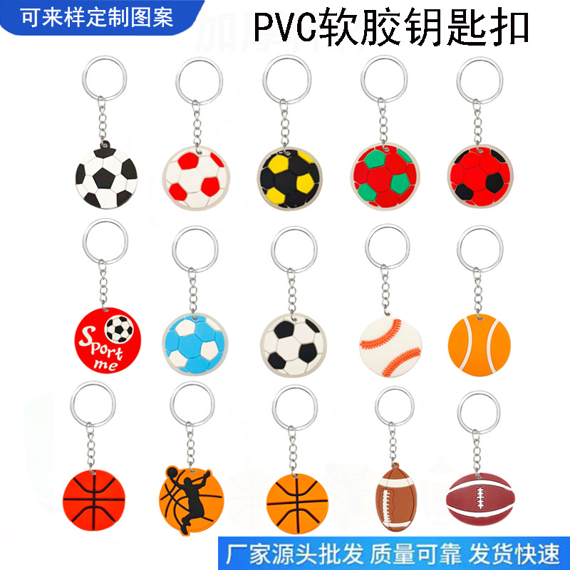 Deporte llavero de fútbol llavero de fútbol rugby baloncesto voleibol béisbol pelota de playa bolsa ciega llavero lotes details Picture