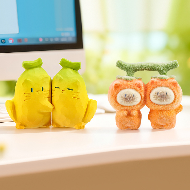 The cat PAI is indeed fun. The blind box Siamese cat figurine is a creative couple and becomes a figurine desktop birthday gift for women Specification image