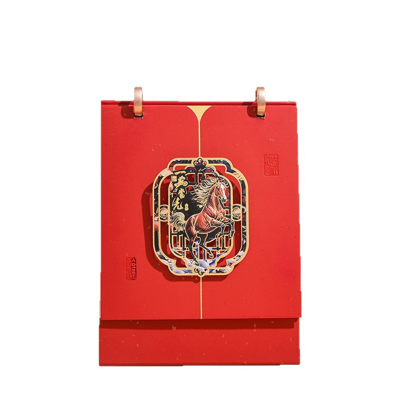 Zhouzhou Calendar 2026 Year of the Horse Desk Calendar, Double-Ring Three-dimensional high-stand Desk Calendar, Creative Pen Holder, sticky Note, Calendar Advertisement Customization Item Picture