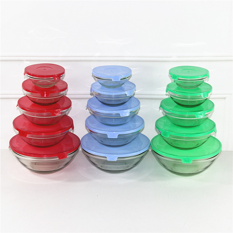 Household glass bowl set, food-grade thickened with lid, 808 fresh-keeping bowl, high appearance level, large-capacity bowl, transparent soup bowl details Picture