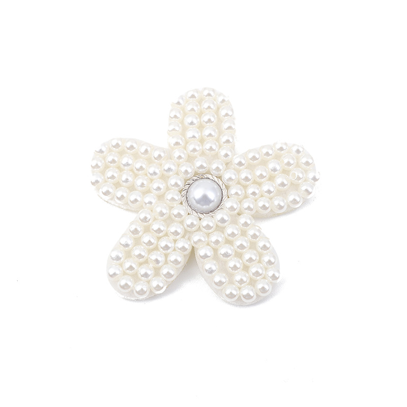 Handcrafted beaded pearl bows, simple three-dimensional flower fabric stickers, accessories, hair ornaments, earrings, accessories, and clothing decorations Item Picture