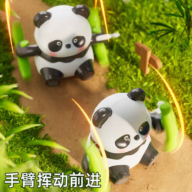 Wholesale baby wind-up panda rolling toys from street stalls, early teaching, climbing, intelligence, chain-up fun simulation little animals details Picture