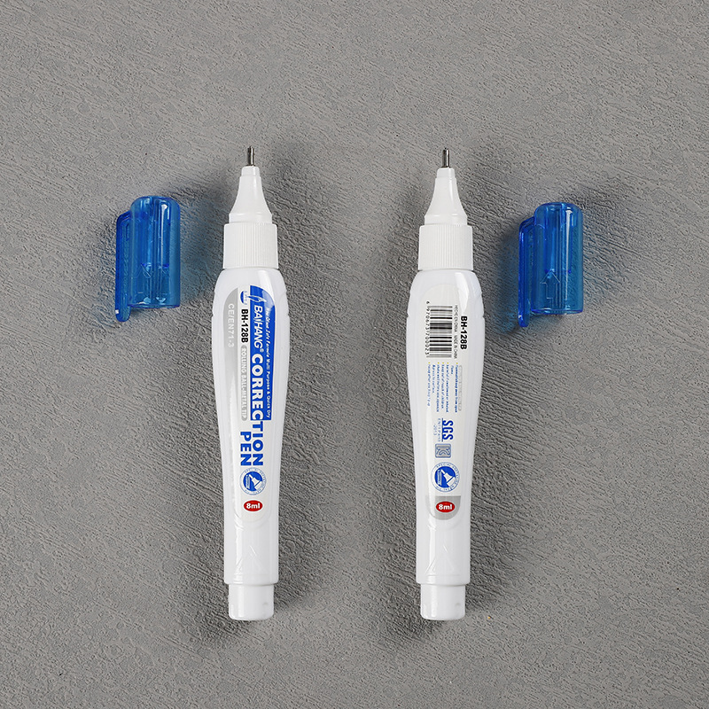 Amazon's best-selling correction fluid correction pen is a white student pen with a steel head. It has strong coverage and dries quickly Specification image