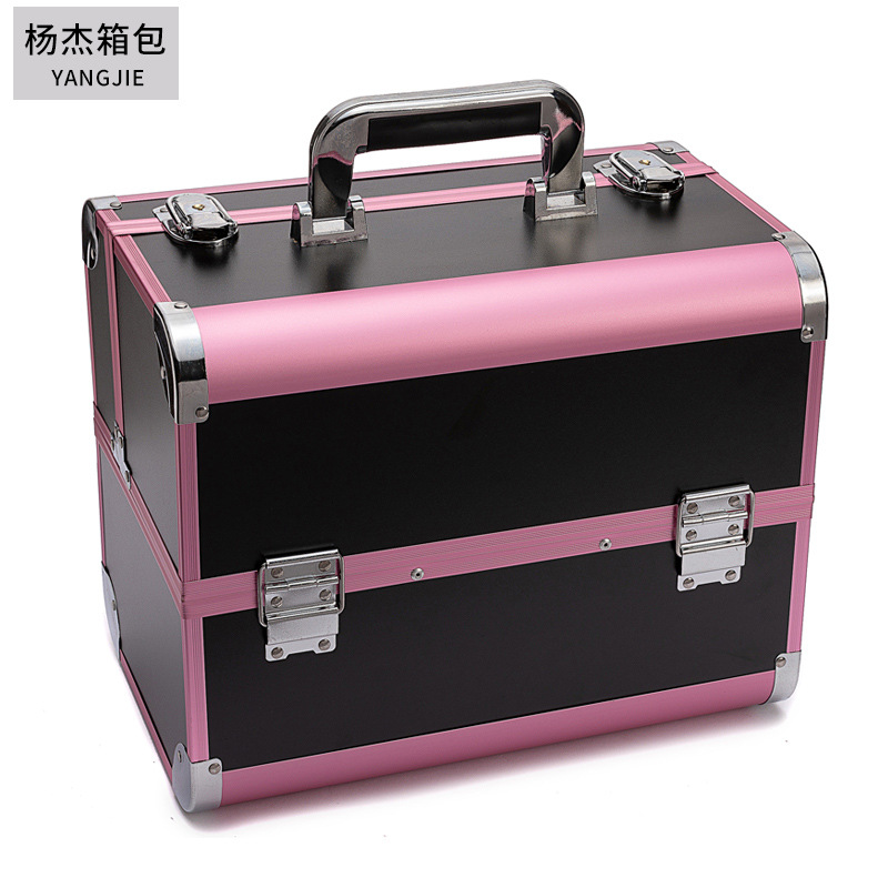 专业化妆箱大容量多层手提美甲美睫彩妆工具收纳箱盒