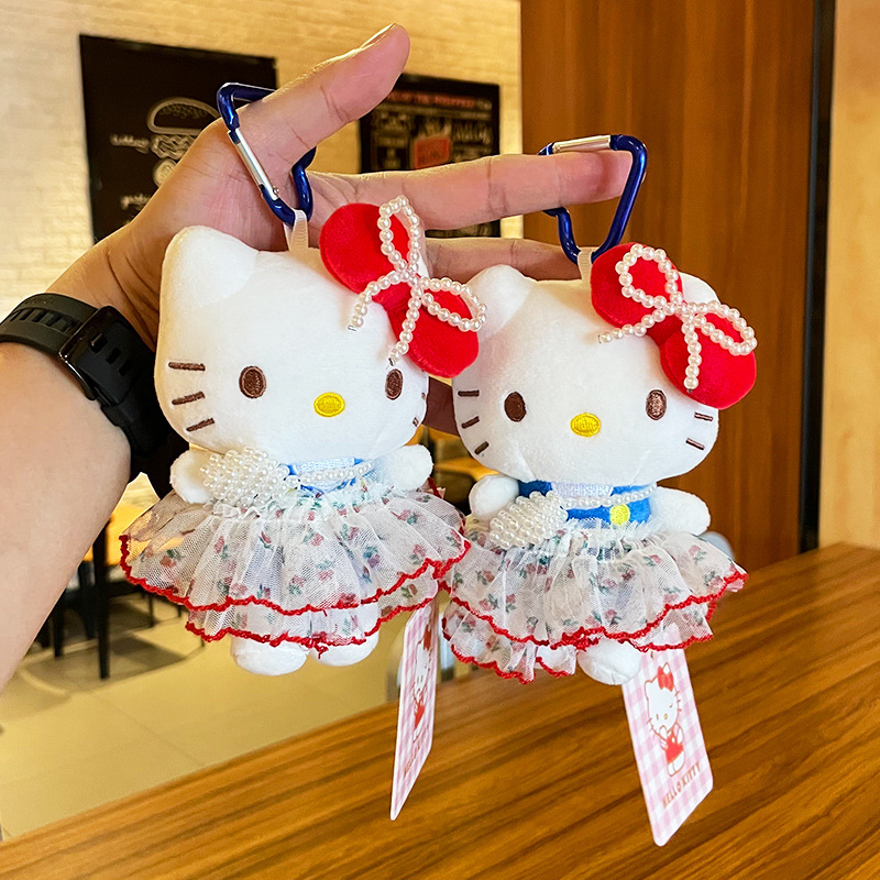 hellokitty small pendant, plush toy, genuine Hello kitty doll, cute Hello Kitty bag pendant