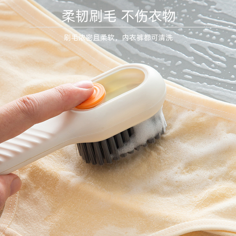 Multi-functional liquid filling shoe brush, household press-out liquid shoe cleaning tool, press-type soft fabric cleaning brush details Picture