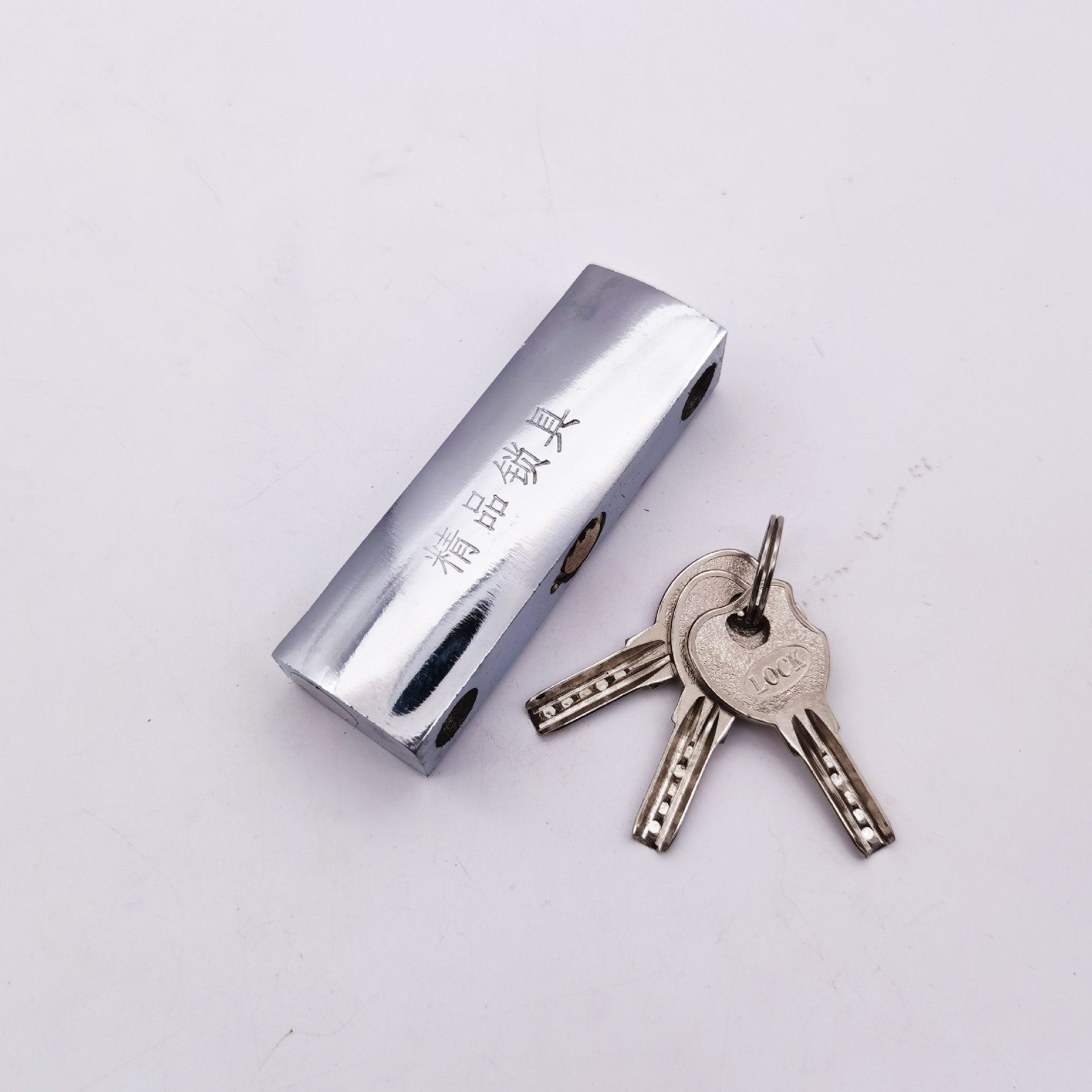 玻璃门锁U型锁锁具双门插锁玻璃锁推拉门长锁商铺u锁型室外U形锁细节图