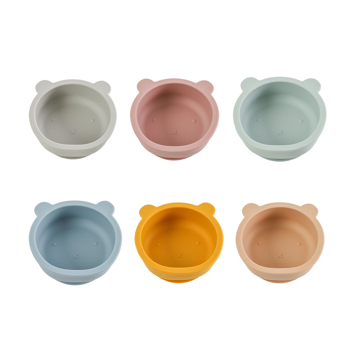 儿童硅胶辅食碗 跨境热销可爱宝宝餐盘防摔卡通学吃饭小熊餐具盘详情图1