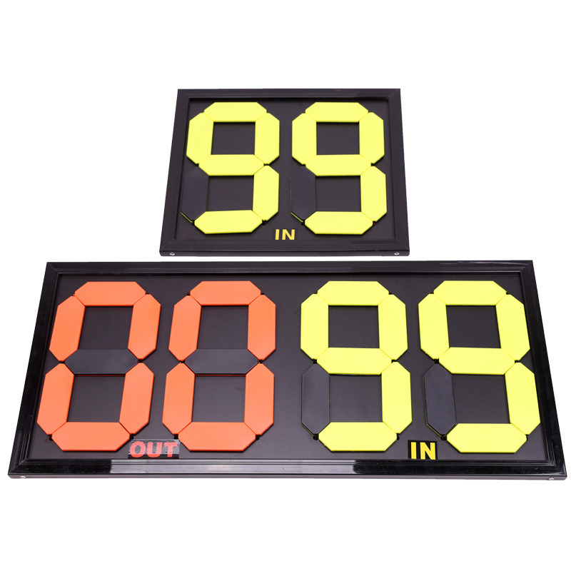 Four-sided manual football substitution cards for referees, with fluorescent design for football match substitution cards Item Picture