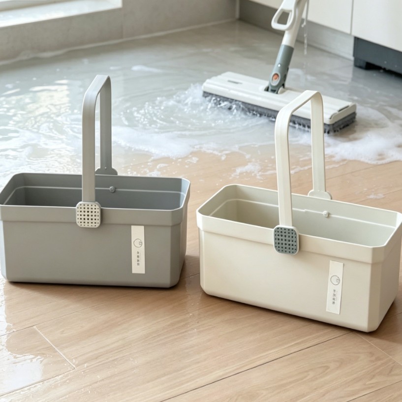 Simple plastic water bucket, hand-held bucket, thickened household student dormitory large laundry bucket, foot-washing bucket, mop bucket, water storage bucket Specification image