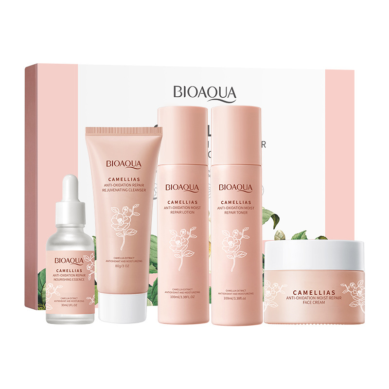 Cross-border export wholesale of all-English Camellia Five-piece set BIOAOUA Hydrating and Moisturizing Skin Care products Box Item Picture