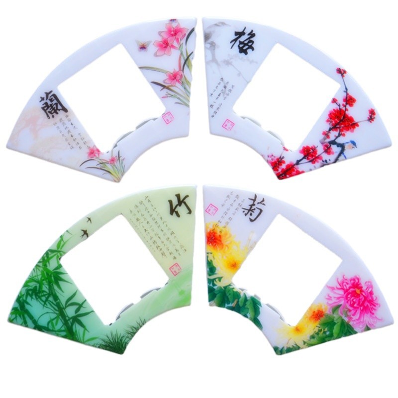 折扇/高档手工扇子/团扇/折叠广告扇/旅游工艺白底实物图
