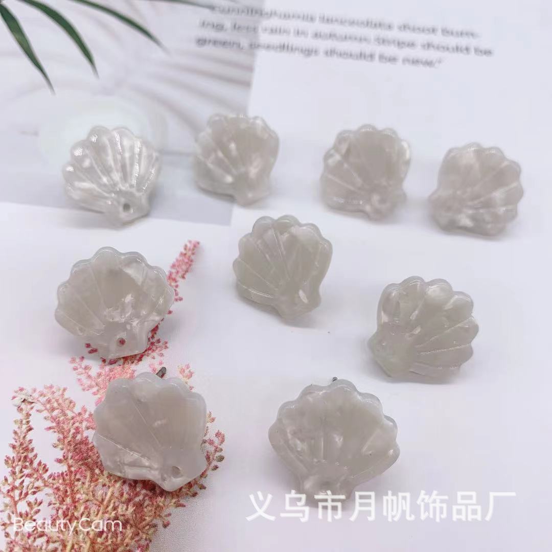 DIY饰品配件 日韩流行醋酸贝壳扇形简约耳钉耳环耳坠材料吊坠挂件