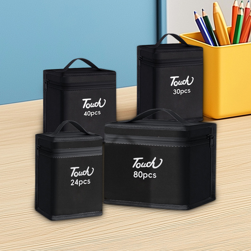 A portable and hand-held large-capacity storage bag for student markers, waterproof children's colored pen Oxford cloth bag full figure