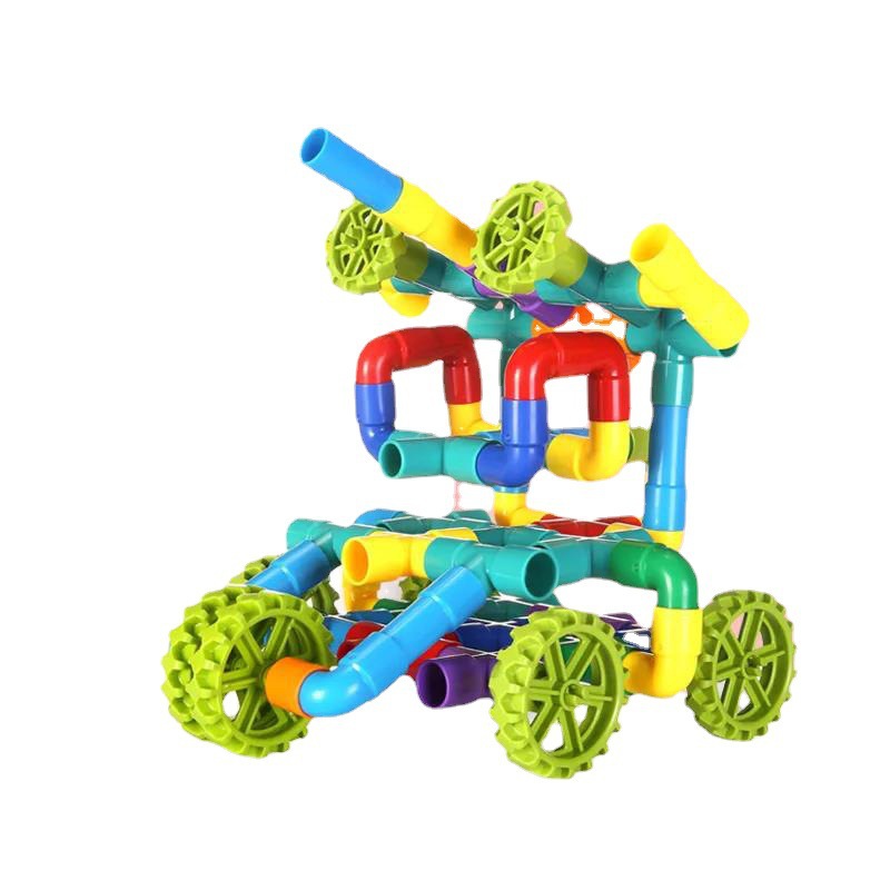 Children's toy pipe building block assembly, educational plastic water pipe, 3-year-old baby, interactive Diy custom assembly in kindergarten Item Picture