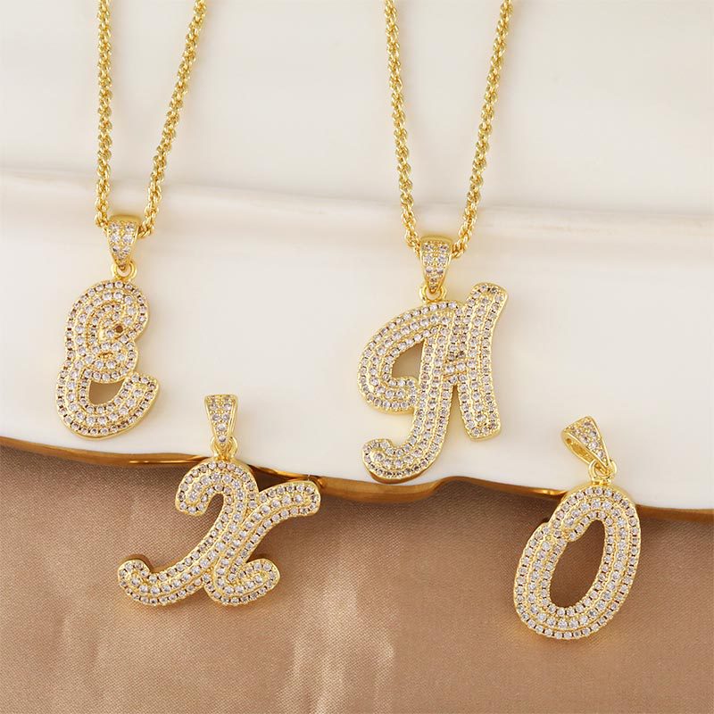 Amazon's best-selling 26-letter copper-plated, simple yet sophisticated hip-hop pendant manufacturer wholesale Specification image