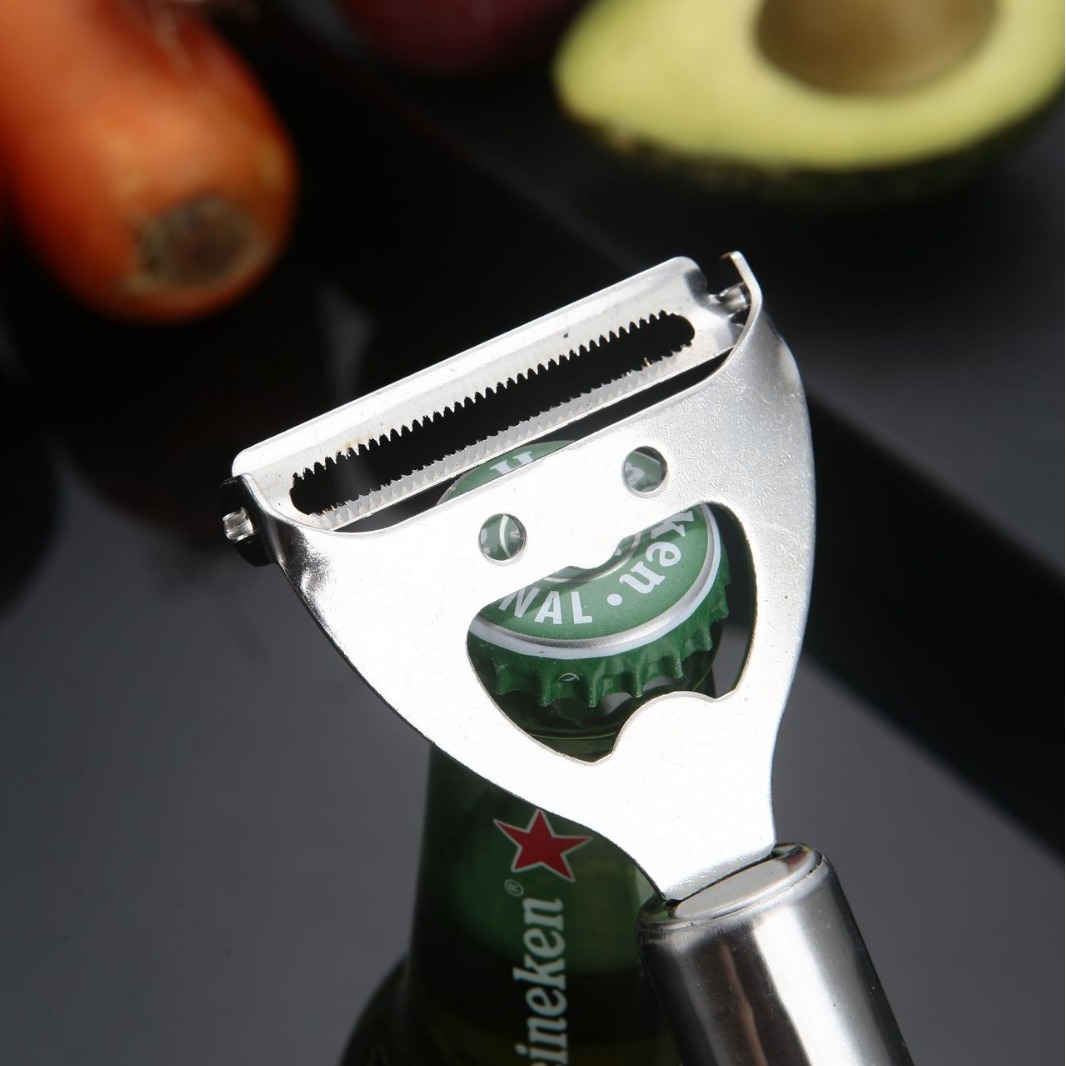 Stainless steel peeler, smiling face peeler, fruit and vegetable peeler, potato grater, double-head peeler, household peeler details Picture