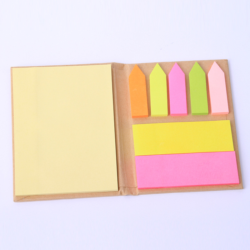 Customized kraft paper combination sticky notes, notepads, color printing, multi-functional creative office stationery by the manufacturer