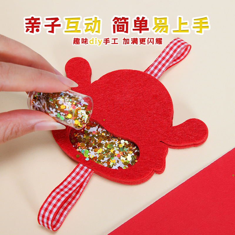 New Year Hanging felt Rocking horse diy material kit, handmade New Year gift diy hanging pendant, children's toy Application Scenario
