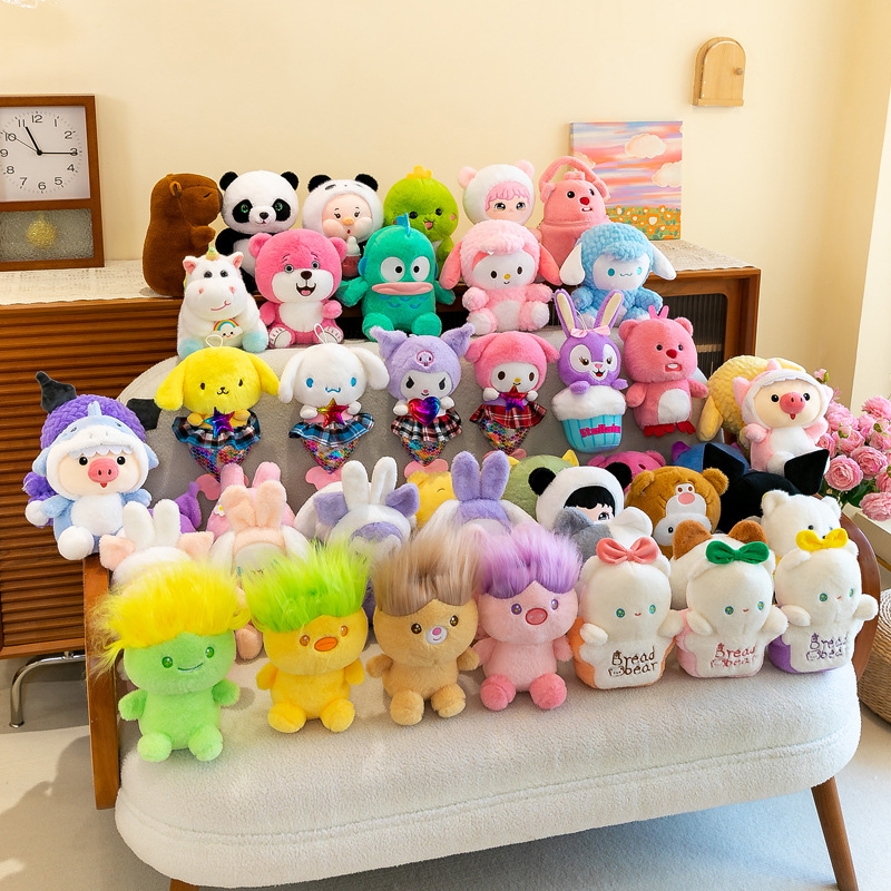 Cross-border plush toy wholesale, 25 cm claw machine dolls, birthday and wedding gift throwing, ring toss dolls, cartoon figurines details Picture