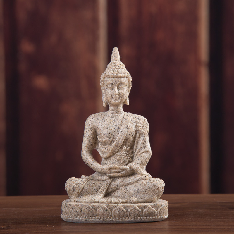 Creative handicrafts, Southeast Asian sandstone sitting Buddha, resin ornaments, sculptures, home decoration displays, craft gifts Specification image
