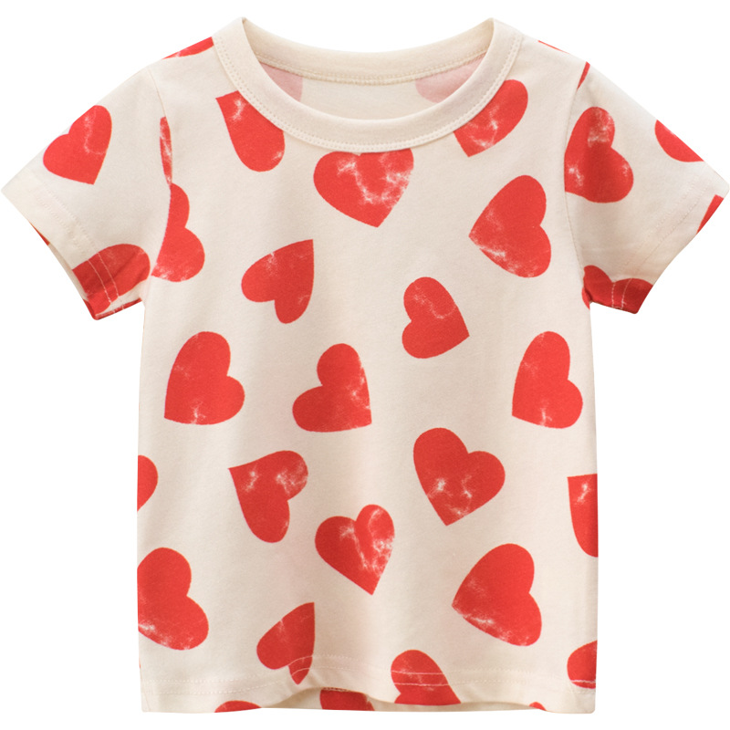 Wholesale of children's short-sleeved printed T-shirts, baby clothes, girls' 2024 summer children's clothing, one-piece consignment on Instagram Item Picture