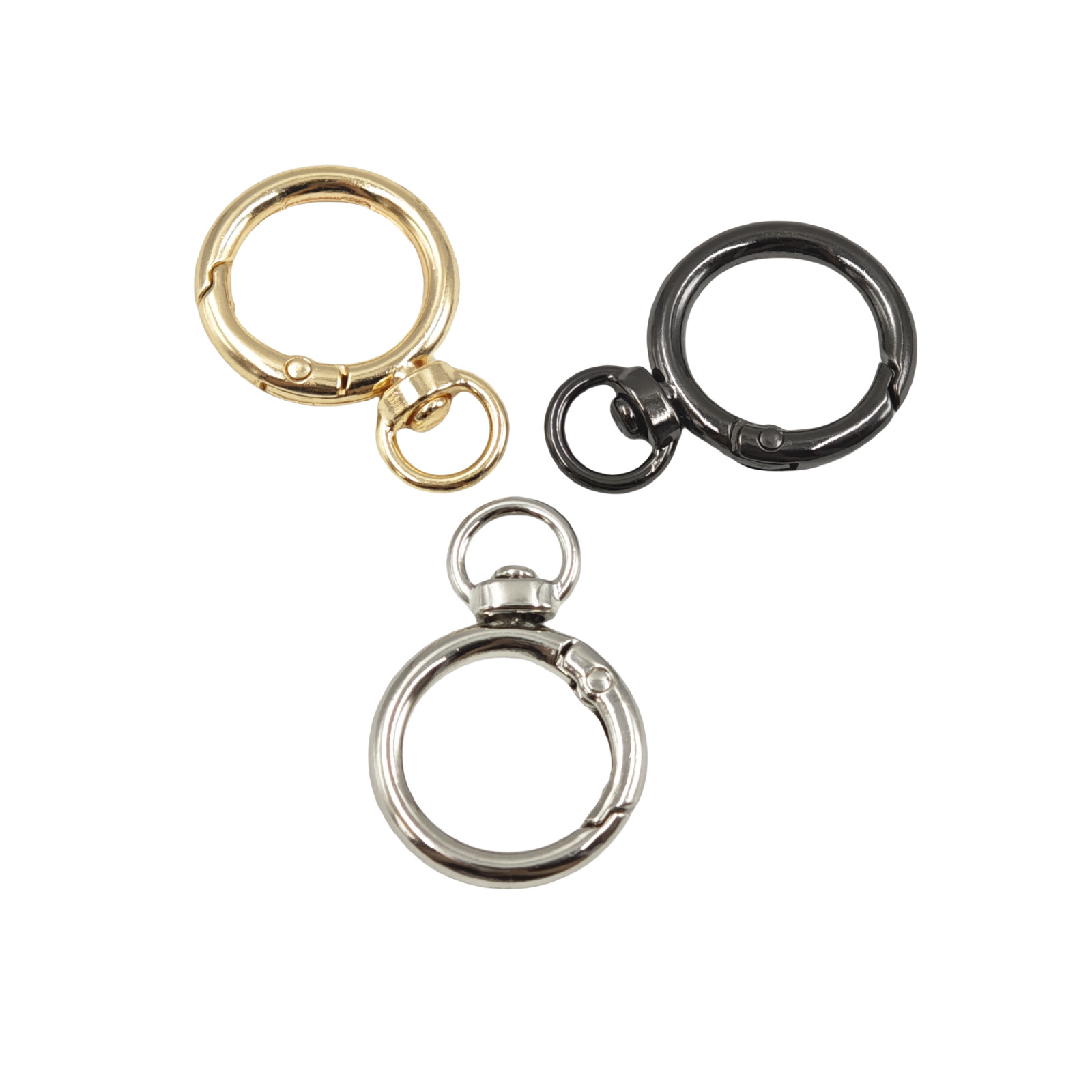6-point spring buckle with tail ring, zinc alloy open spring ring, hardware spring, mobile phone bag key chain hook buckle Specification drawing