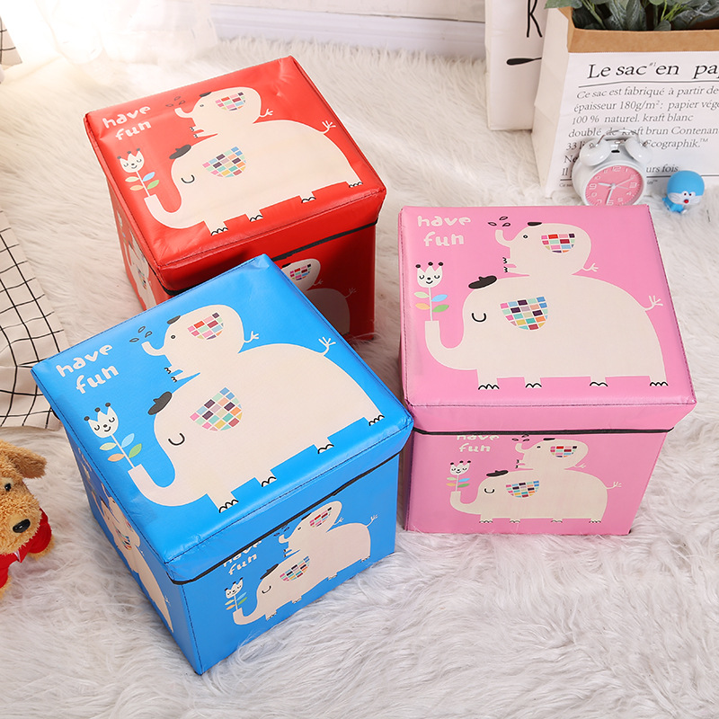 Cross-border bestseller creative storage stool, cartoon shoe-changing stool, laminated waterproof underwear, fabric home goods storage box Specification image