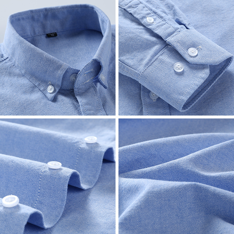 【38-46 large pure cotton 】 New men's long-sleeved Oxford fabric shirt, middle-aged and young men's horse logo men's business casual wear Application Scenario