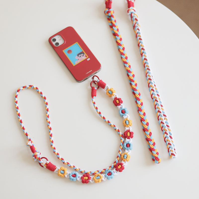Huahua Mars Concert star support color personalized woven flower pendant, mobile phone lanyard, crossbody shoulder strap detachable Specification image