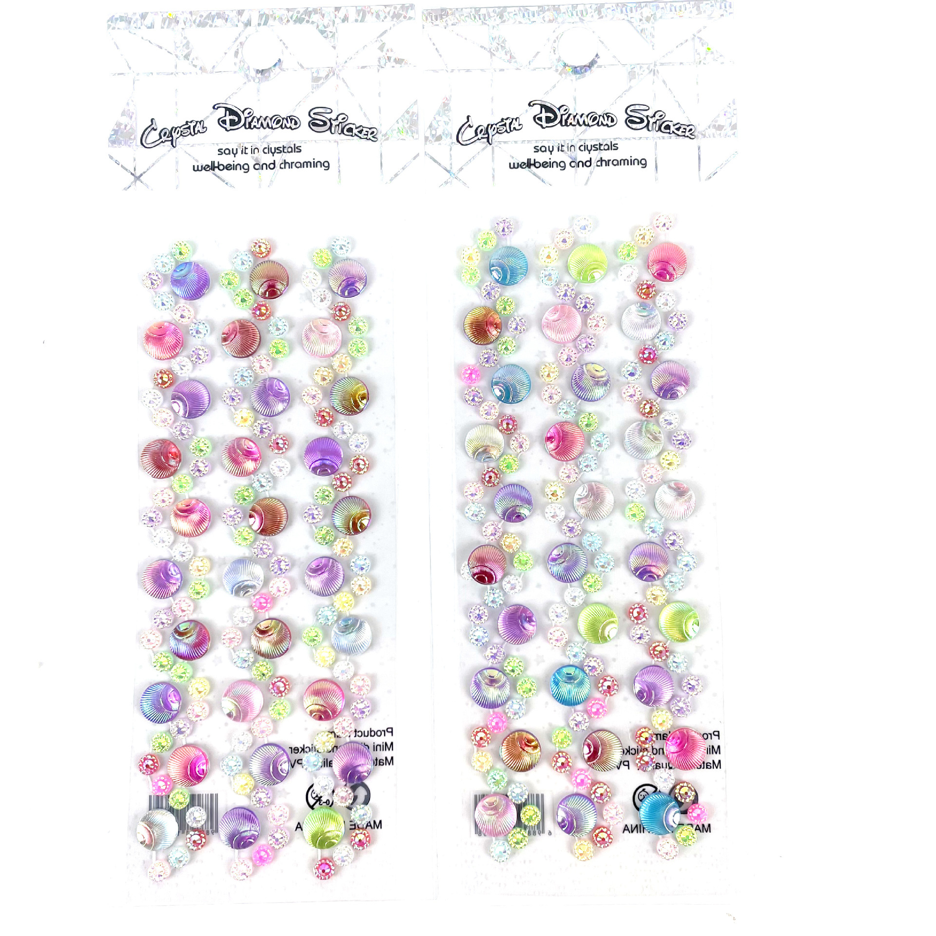 Creative DIY handmade gemstone stickers, DIY photo album diamond stickers, mobile phone beauty back adhesive diamond stickers, shell round heart diamond stickers Specification drawing