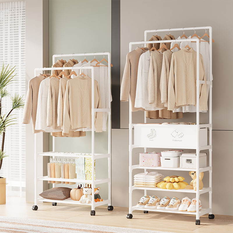 Home indoor clothes drying rack, floor-standing bedroom, stainless steel ceiling, no need for drilling, telescopic rod, free shipping for hanging clothes details Picture