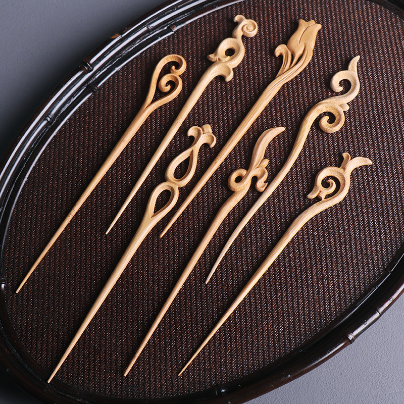 中国结新款盘发发钗簪子新中式茶针茶拨竹制品茶具配件竹国潮工艺品