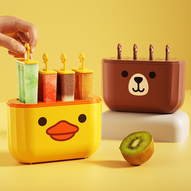 Macaron-colored cute animal-shaped Popsicle mold, ice cream stick, ice cube tray, ice-making mold, high-legged stainless steel silicone mold details Picture