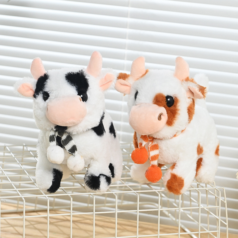 A new type of simulated electric plush cow that can walk, mooing, make sounds and move its tail is an electronic pet children's toy Specification image