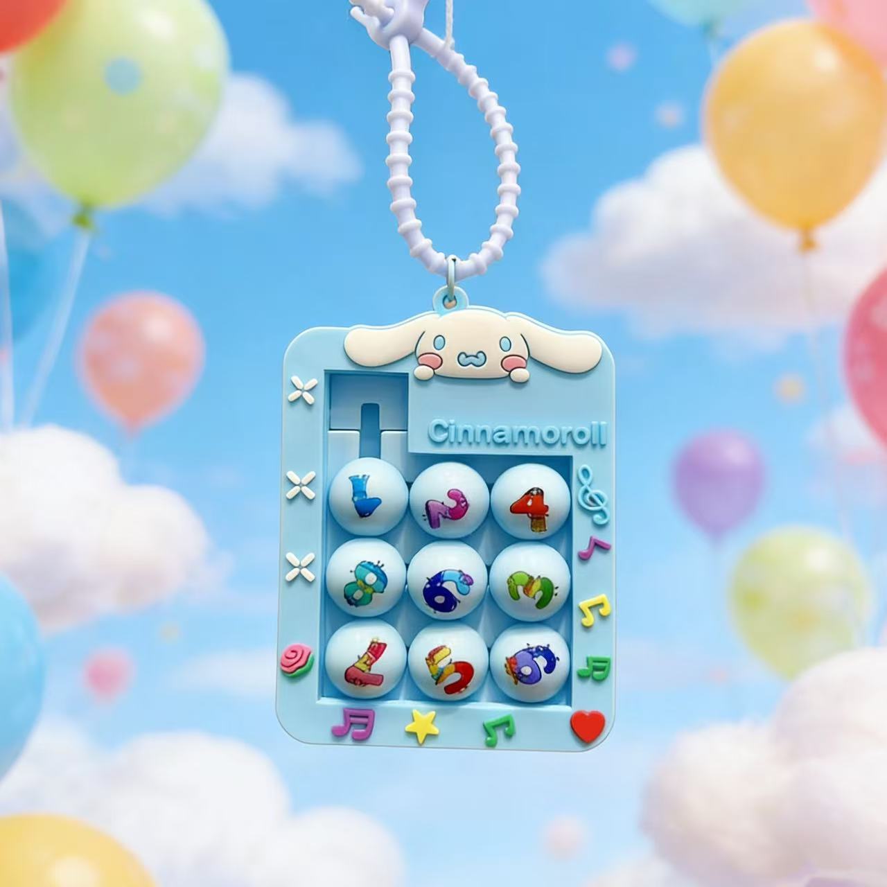 Sanrio Digital Hua Rong Dao Cartoon Fun Children's Educational Toys Keychain, Schoolbag Pendant, Stress-relieving Pendant Application Scenario