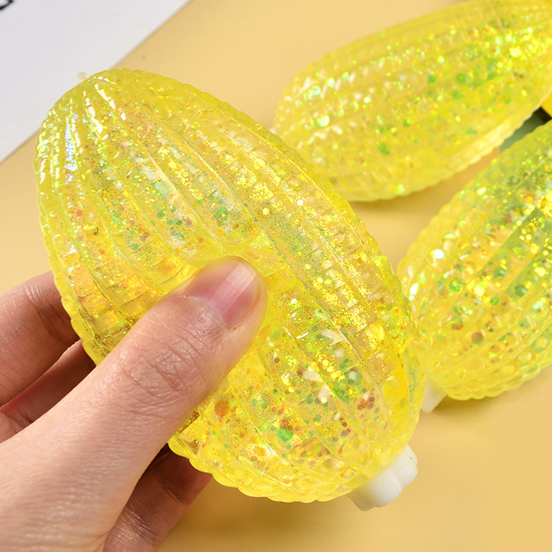 Douyin's maltose Pinching Fun stress-relieving and release Ball, Aurora corn slow rebound elastic Pinching Lego appearance level stress-relieving toy, realistic vegetable and fruit toy factory direct sales Application Scenario