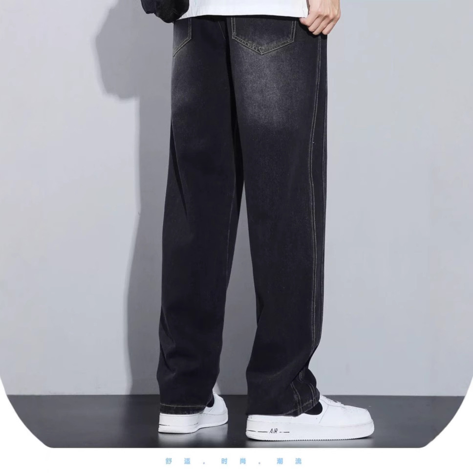 New loose straight-leg retro jeans for men in spring and autumn, wide-leg casual American workwear long pants for men Application Scenario